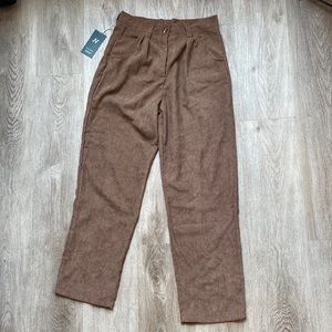 NWT HALARA Mid-Rise Corduroy Casual Pants in Cocoa Brown Size Small